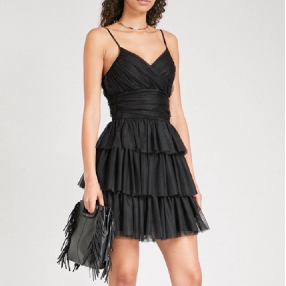 Maje Richard Tiered Tulle Dress Black (Like New)
